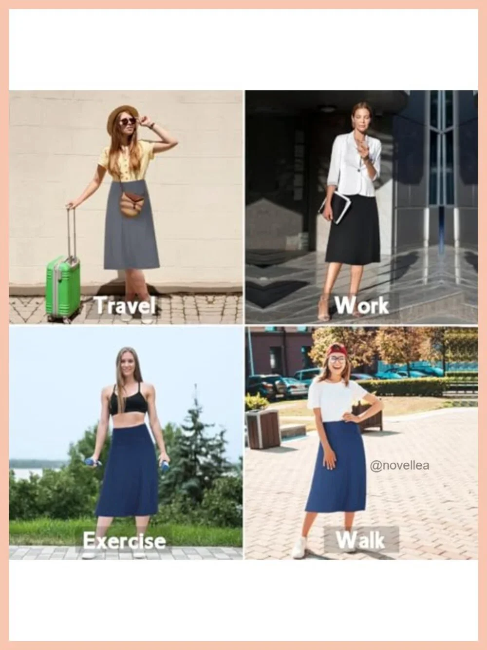 Women's Athletic Skort with Pockets High Waist Midi Skirt 6